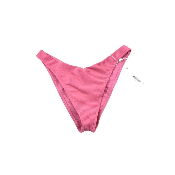 Frankies Bikinis Enzo Ribbed Cheeky Bikini Bottom Cherub Barbie Pink Medium New - Picture 4 of 13